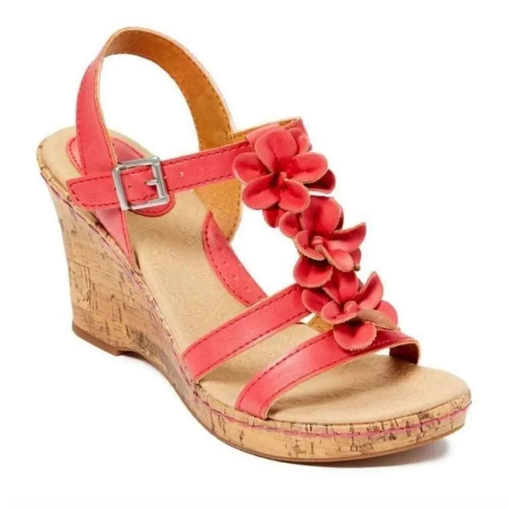 ZOLIA CONTASA ITALIAN SHOEMAKERS WEDGE STYLE OPEN TOE ANKLE STRAP WOMEN SANDAL